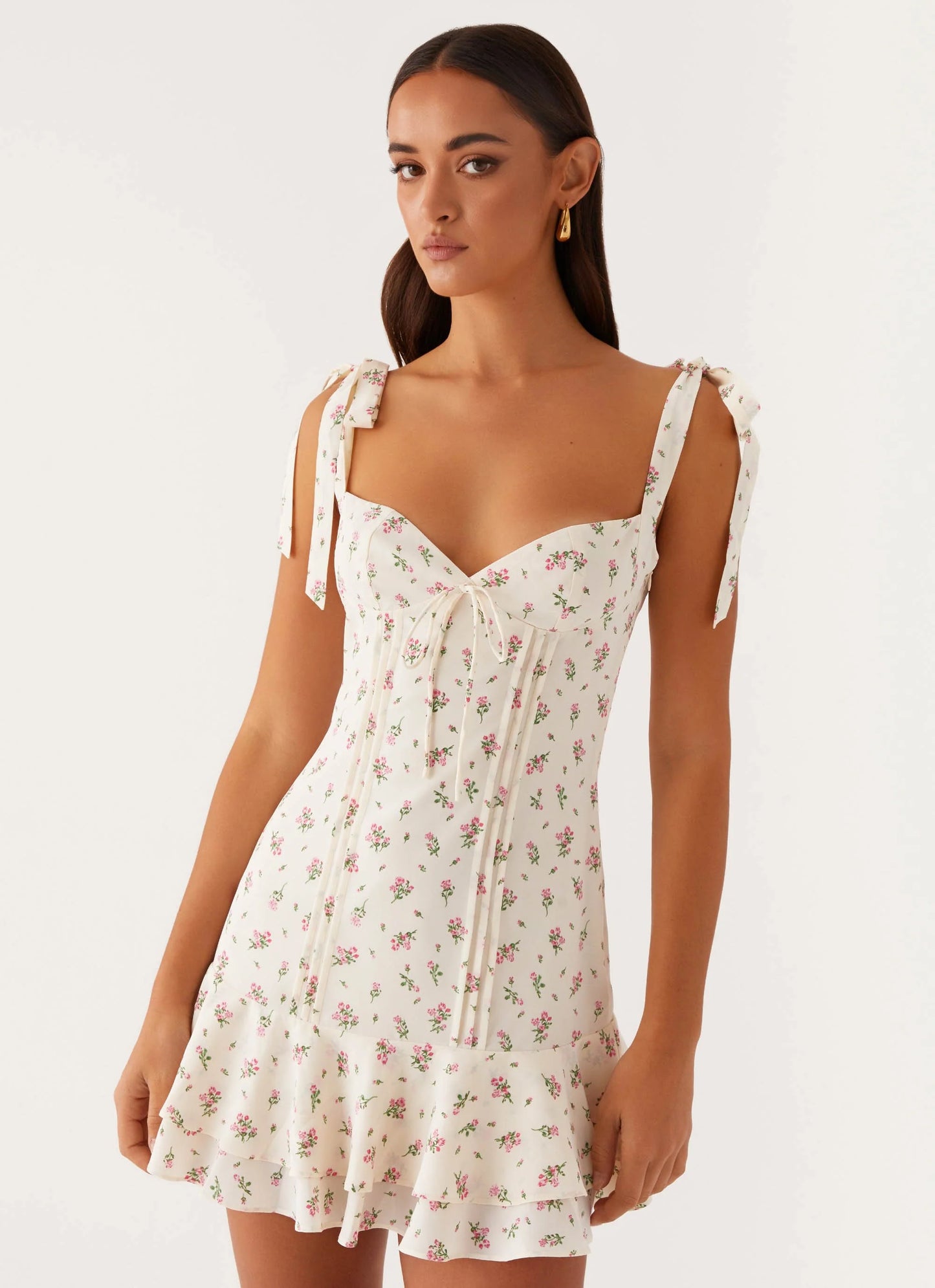 MINI VESTIDO TOVA - FLOR BLANCA