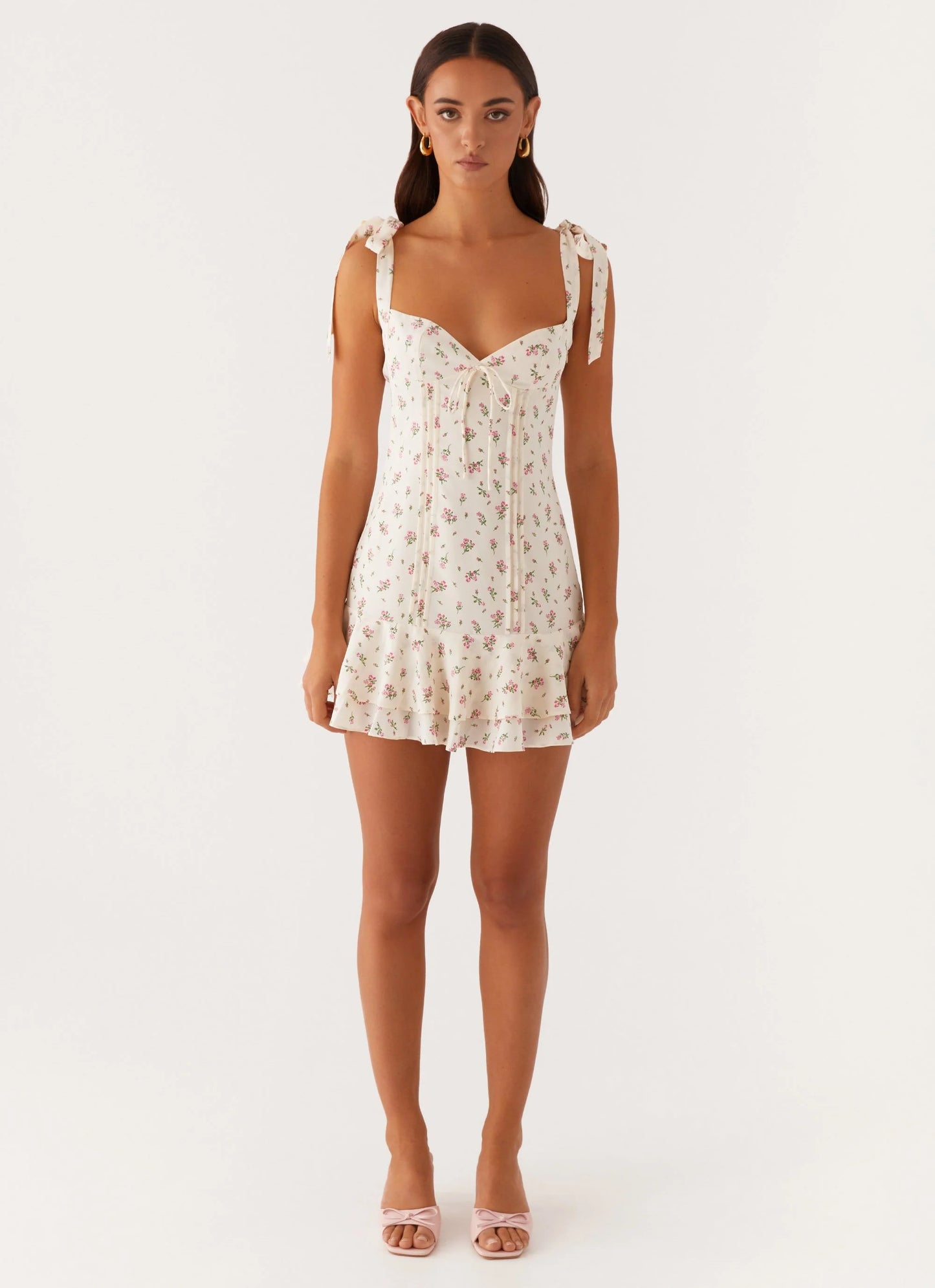 MINI VESTIDO TOVA - FLOR BLANCA